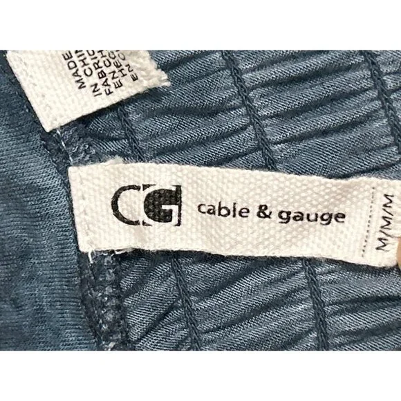 Cable & Gauge Womens Blue Smocked Back Tunic Top M Casual Comfy Everyday - Picture 4 of 7